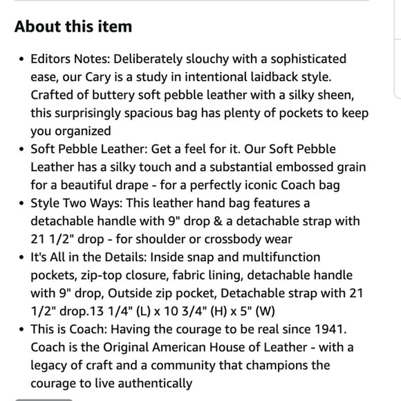 Coach Cary Shoulder bag Black with brass hardware. Excellent condition. - Picture 4 of 9